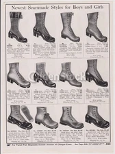 Sears Victorian Boys & Girls Leather Shoes Designs Antique Graphic Advertising F