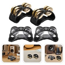 4 Pcs Foot Percussion Pedal with Metal Bells Tambourine for Shoes