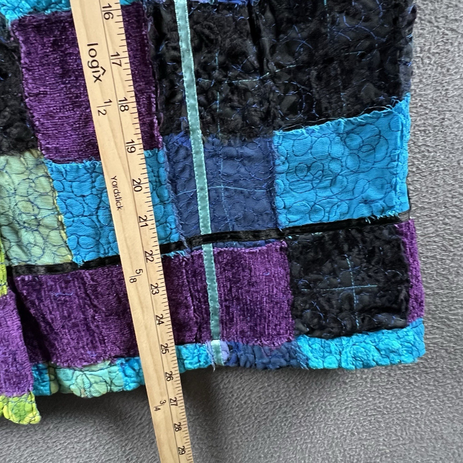 Chicos Jacket Size 3 Colorful Patchwork Floral 3D… - image 8