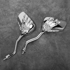 2pcs Chrome Skeleton Motorcycle Rearview Mirrors For Safety QQCV