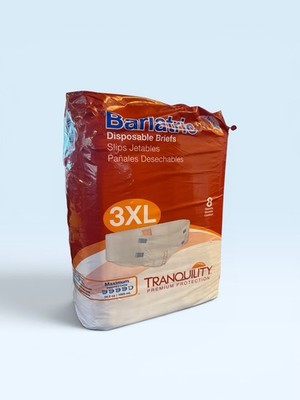 Tranquility Bariatric Premium Protection Disposable Briefs 3X-Large Maximum 8 Ct