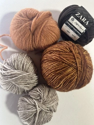 Lot of 5 Yarn NICE Balls Mix Color Zara, K&C Unknown. FALL WINTER COLORS. image 13