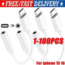 USB-C Type C to 3.5mm AUX Headphone Jack Adapter Lot For iPhone 16/Android Phone