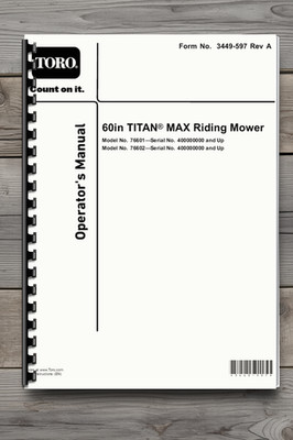 Toro Titan MAX Havoc Edition Zero Turn Rider 76602 Owner s Manual Book