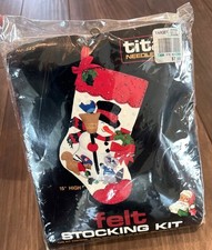 Titan Needlecraft Felt Christmas Stocking Kit Snowman Racoon Bird Animals Decor