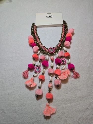 VETEMENTS Collana Conchiglia Collezione Mia Rosa Frangia Arancione