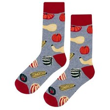 NWT Gourd Dress Socks Novelty Men 8-12 Gray Crazy Fun Sockfly