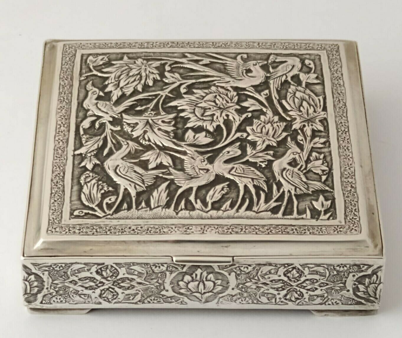 Beautiful Persian Solid Silver Table Box - 200g