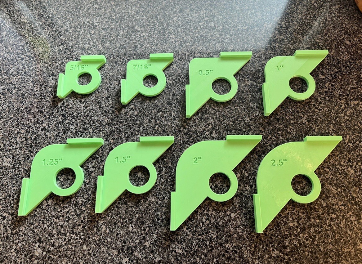 Router corner radius jig template set of 8 for woodworking eBay