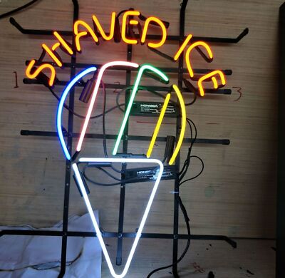 New Shaved Ice Cream Neon Light Sign 24''x20'' Bar Lamp Decor Glass