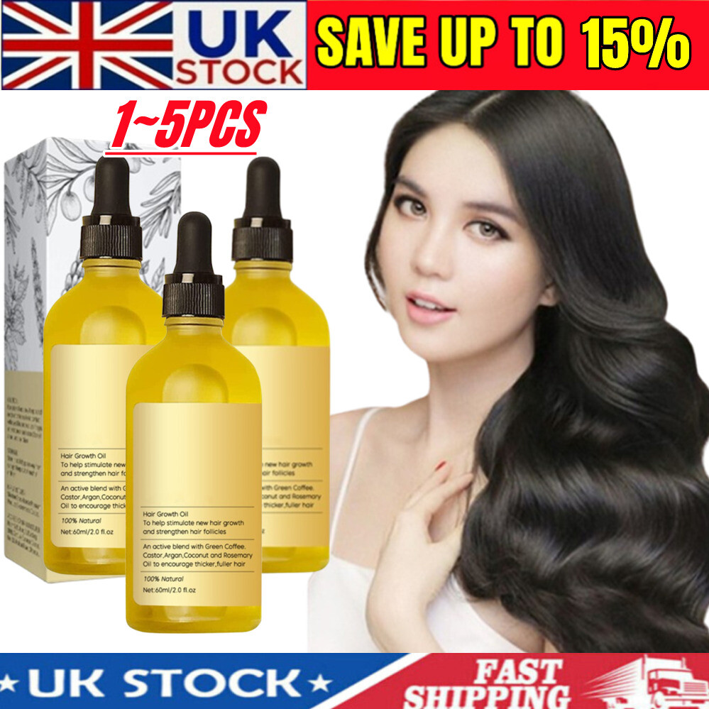 5Pcs Natural Hair Growth Oil, Veganic Natural Hair Growth Oil Hair Care 60ml UK eBay