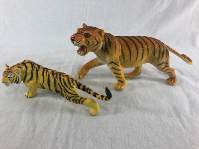 その他 Tiger Figurine Tiger Figurines Wild Cat Wildlife Vintage Rubber 90s Bengal CE