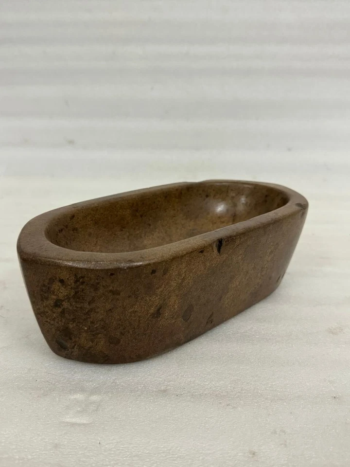 Antigua olla de molienda de hierbas de piedra de mármol tallada a mano rara mortero Kharal Foto 2 de 4