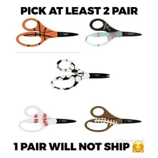 [Must Pick 2+] Fiskars Fi Pointed-Tip Safety-Edge MVP Sports Themed Scissors B8