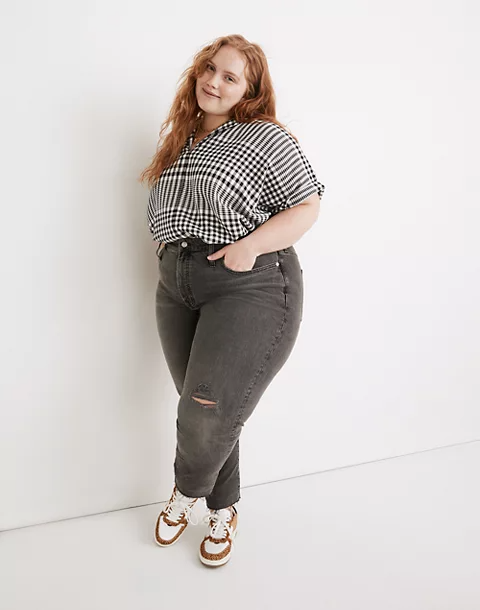 Madewell The Plus Perfect Vintage Jean in Cosner Wash Knee-Rip