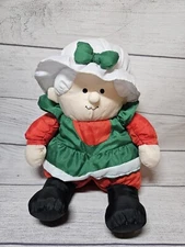 Vtg Mrs. Claus Nylon Plush-Christmas Stuffins-1990s- Hanging Decor 10.5"