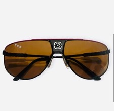 CEBE France Bijoux Metal Aviator Sunglasses, Black with Pink, Deadstock, Unisex