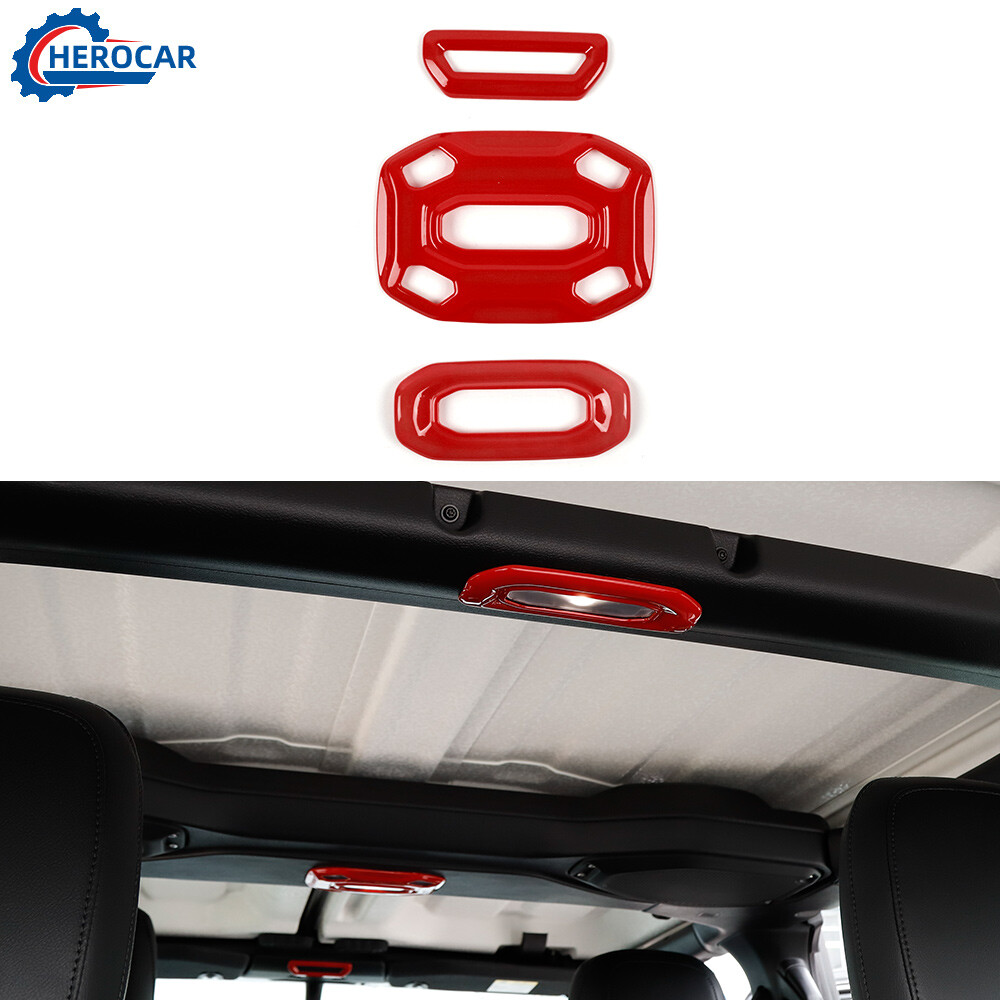 3Pcs Car Roof Reading Light Frame Decor Panel Cover Trim for Jeep Wrangler JL JT