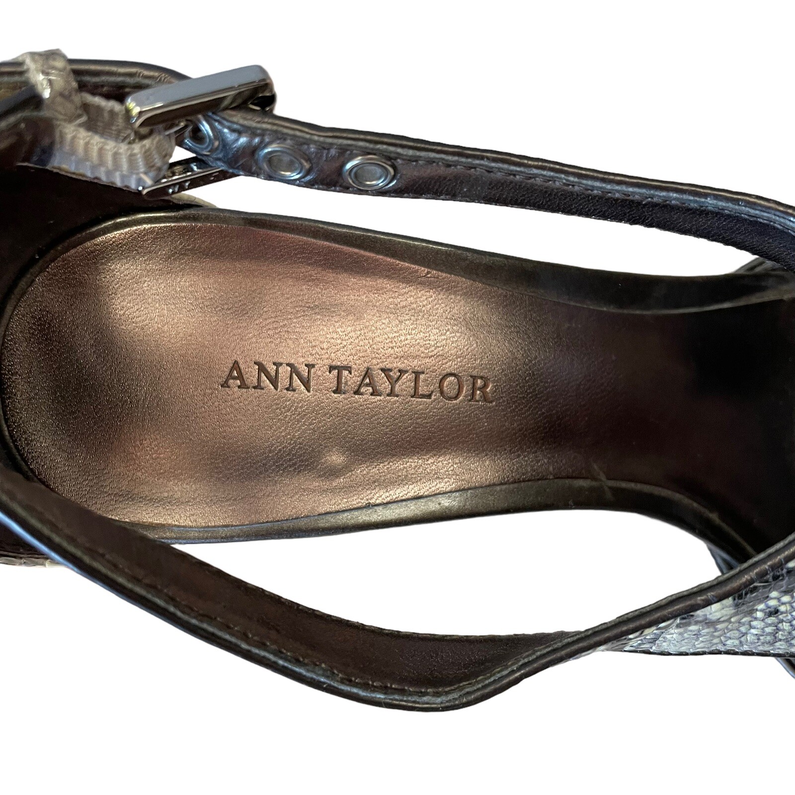 Ann Taylor Julia Python T-Strap Sandals Heels Sz … - image 6