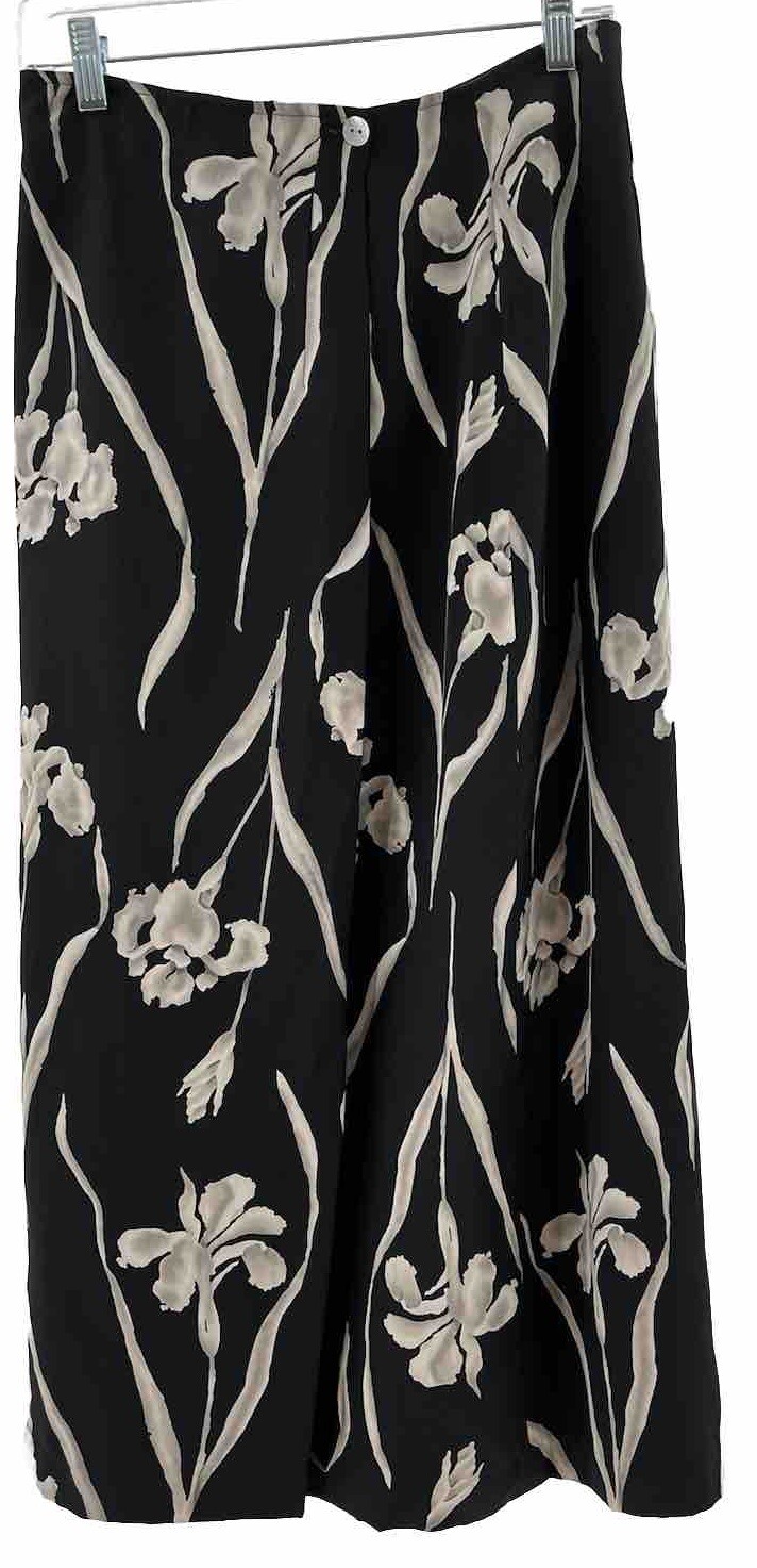 Rafaella Midi Skirt Women’s Size 10 Black White All Silk Career Night Out Chic-image