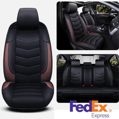 PU Leather Luxury Car Front Seat Cover Cushion Full Surrounded All Season Black