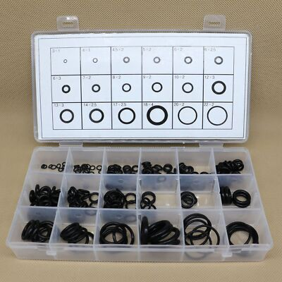 #ad 18 Sizes Rubber O Ring Washer Assortment Set Gasket Automotive Seal Kit 225Pcs $9.82