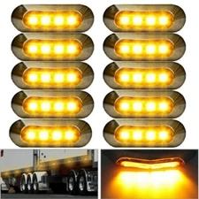 10x 4-LED Amber SMD Truck Auto Side Marker Light Clearance Lamp Trailer 12V/24V