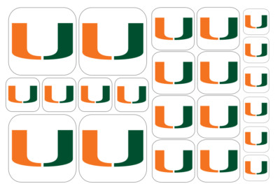Miami Hurricanes Team Stickers - Multiple Size/Material Options - Free Shipping