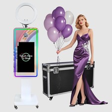 21.5" Touch Screen Magic Mirror Photo Booth with LED Light Travel Flight Case