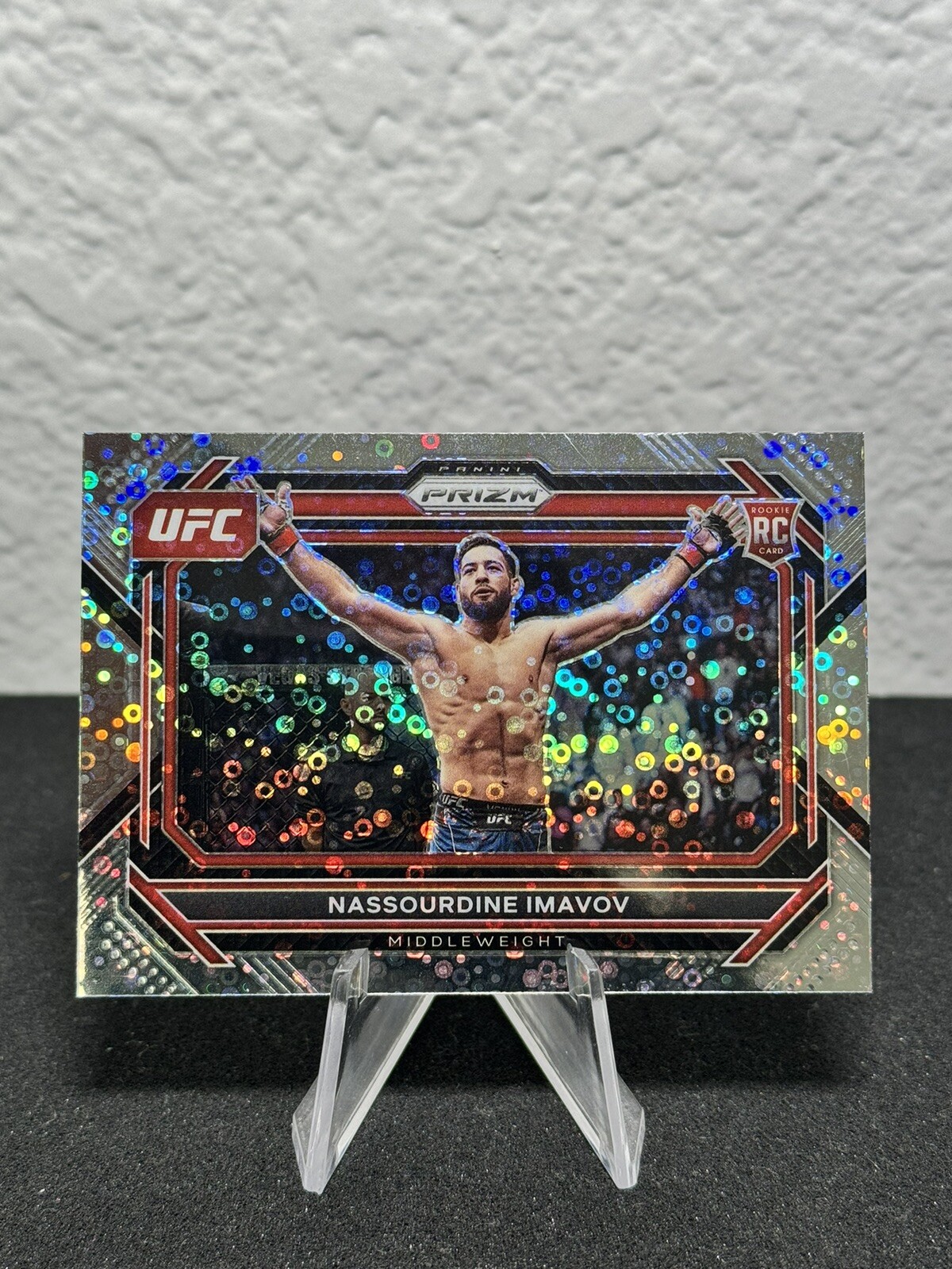 2023 Panini Prizm UFC Nassourdine Imavov #39 Under Card Disco Prizm RC