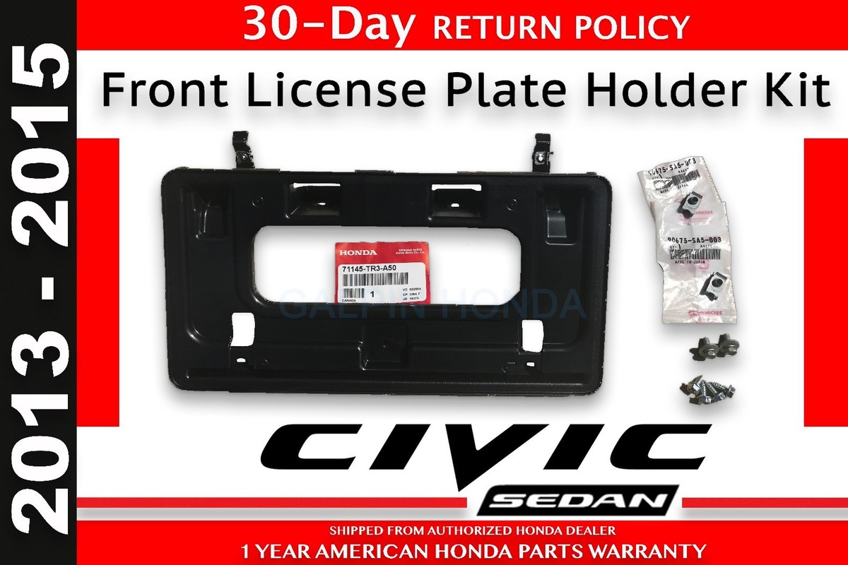 Genuine OEM Honda Civic 2013-15 4Dr Sedan Front License Plate