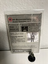Axis  Allies Miniatures SS-Haupsturmfuhrer base Set 37/48 w Stat Card