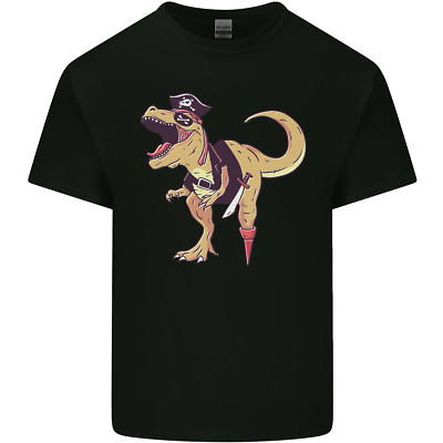 Piraten T-Rex Lustig Dinosaurier Herren Baumwolle Maglietta T-Shirt