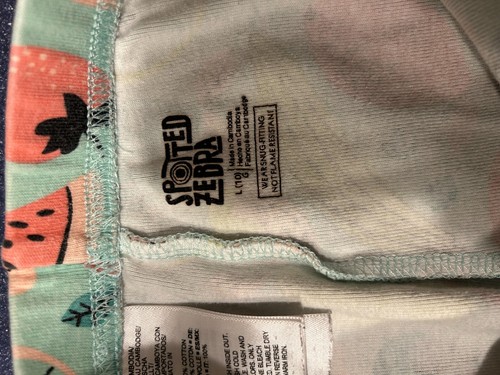 Girls' Size 10 Spotted Zebra Fruit Themed Pajamas - Picture 6 of 6