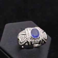 ANELLO MERCURY ORO 18KT BRILLANTI 2.16 CT NATURALI NON TRATTATI ZAFFIRO 1 CT