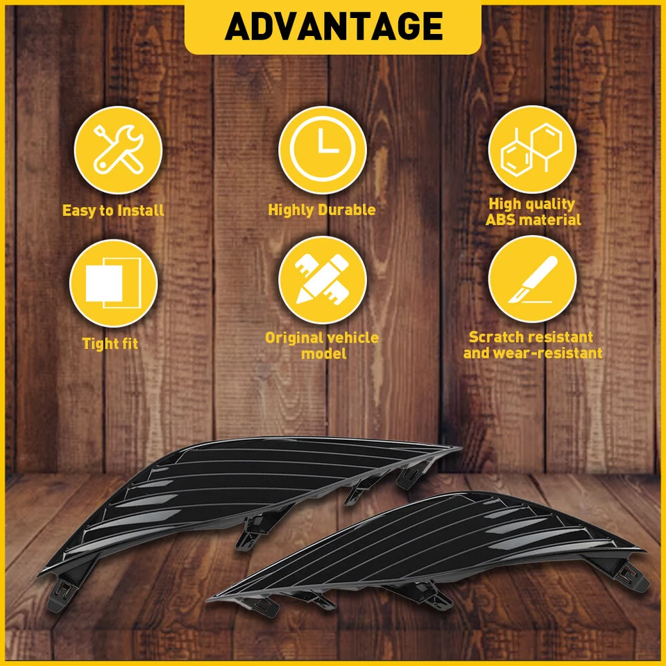 一对 2018 2019 2020 丰田凯美瑞 SE XSE 防撞雾灯保护套 哑光黑色 — 第 4/4 张图片