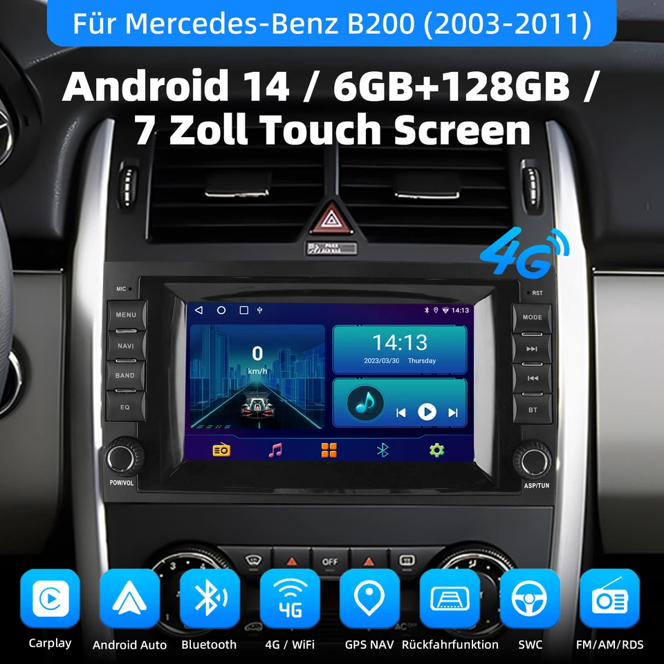 DAB Carplay 128G Radio Für Mercedes-Benz A/B Klasse/Vito W169 W639 W245 Navi KAM - Bild 2 von 4