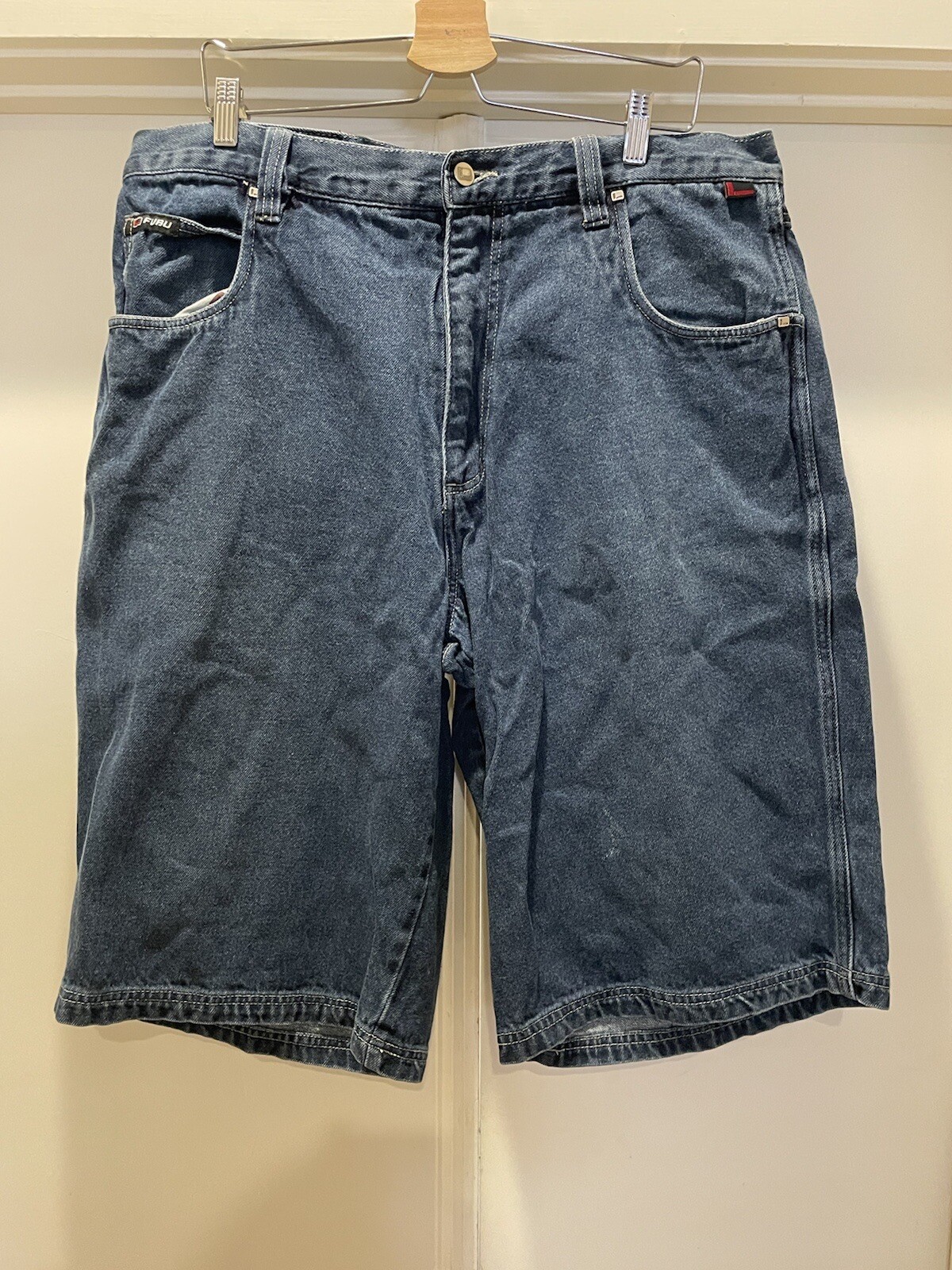 VTG Fubu Platinum Carpenter Denim Shorts Blue Size 40