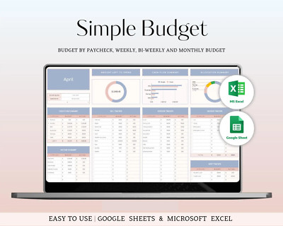 Simple Budget Planner | Excel & Google Sheets | Personal Finance Tracker