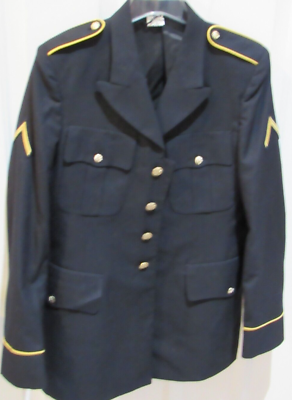 US Army men's Dress Blue Uniform Jacket Coat sz 38 LC Derossi & Son PV2  Enlisted
