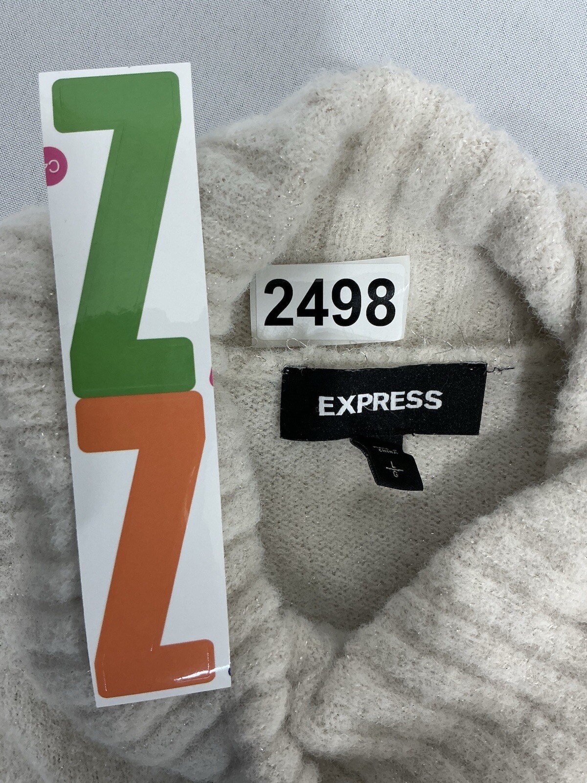 Womans Express Large Ivory Pullover Turtleneck Sw… - image 3