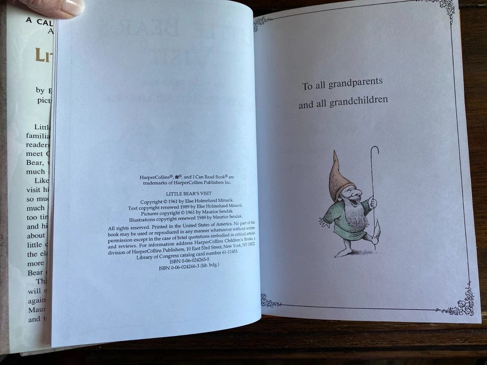LITTLE BEAR'S VISIT, Else Minarik & Maurice Sendak, SIGNED re-issue 1989 HCDJ - Image 4 of 4