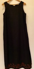 Women’s linen blend black midi dress, sleeveless size M