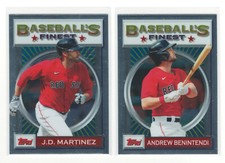 2020 Topps Baseball's Finest Flashbacks JD Martinez & Andrew Benintendi Red Sox