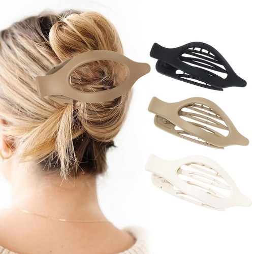 3X Women Girl Summer Flat Hair Clips Lay Down Claw Clip French Concord Hair Clip - Picture 12 of 30