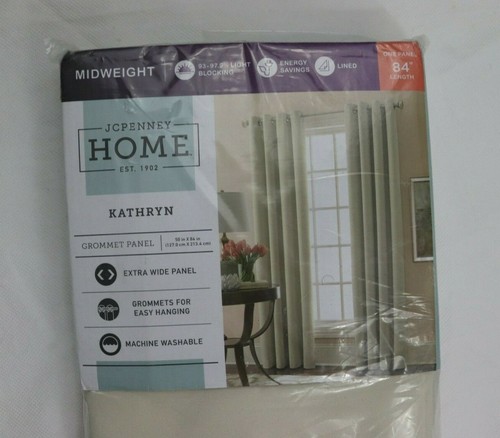 Liz Claiborne JCP Kathryn Saatperlen Elfenbein Creme Ösen Vorhang Panel 50 x 84 - Bild 10 von 10