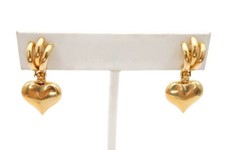 14k Yellow Gold Heart Dangle Earrings H7
