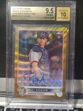 RILEY ADAMS 10/50 ROOKIE AUTO 2022 TOPPS CHROME GOLD WAVE RC REFRACTOR 9.5/10 Gr