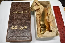 VTG MARHILL TABLE LIGHTER MADE IN JAPAN GOLDTONE  MAY BE BRASS NOS IN BOX  AS IS