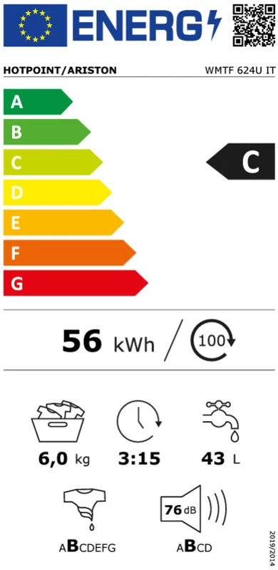 Lavatrice Carica dall'Alto Hotpoint WMTF 624U IT 6 Kg 1200 giri Classe C, fotografia 10 di 10